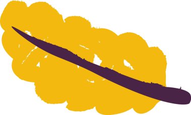 Bir sonbahar yaprağının desenli detaylarıyla elle çizilmiş bir çizimi. Eserde tek bir yaprak tasvir ediliyor. Kırsal bir görünüme ve kalın vuruşlara sahip. Çizgi film vektör illüstrasyonu.