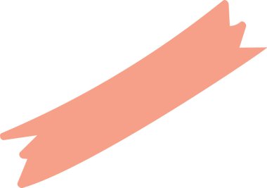 Düz kenarlı, soyut bir kurdele afişi. Şekli uzun ve pürüzsüz, akan bir şeride benziyor. Çizgi film vektör illüstrasyonu.