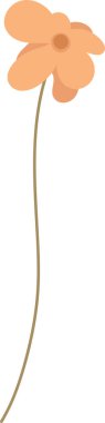 Beş yapraklı basit bir çiçek ve temiz bir vektör tarzında uzun ince bir gövde. Resimde, minimalist bir yaklaşımda uzun, ince saplı yalnız bir çiçek tasvir ediliyor. Çizgi film vektör illüstrasyonu.
