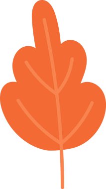 Temiz vektör tarzında belirgin damarları olan stilize bir yaprak. Yaprak pürüzsüz bir ana hatlara ve belirgin damar kalıplarına sahiptir. Çizgi film vektör illüstrasyonu.