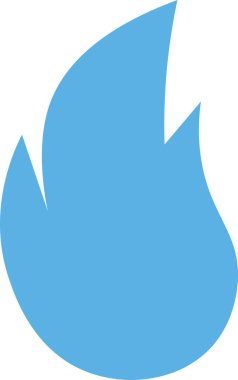 Düzgün vektör tarzında pürüzsüz kenarları olan stilize bir alev şekli. Çizimde sivri uçlu ve kıvrımlı kenarlı tek bir alev formu tasvir ediliyor. Çizgi film vektör illüstrasyonu.