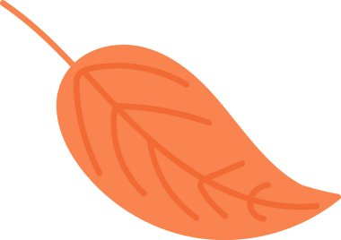 Düz bir tarzda görünen damarları olan tek bir kıvrık yaprak. Çizimde belirgin damar desenleri olan stilize bir yaprak tasvir ediliyor. Çizgi film vektör illüstrasyonu