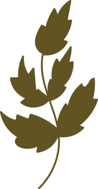 Sivri uçlu kenarları temiz vektör tarzında, yapraklı bir bitkinin stilize edilmiş silueti. Bitki, ince bir gövde boyunca düzenlenmiş keskin ve açısal yapraklara sahiptir. Çizgi film vektör illüstrasyonu.