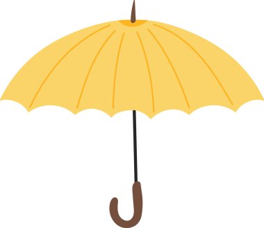 Eğri saplı ve kenarları temiz vektör tarzında olan bir şemsiye. Şemsiye pürüzsüz bir yüzeye ve zarif bir tasarıma sahiptir. Çizgi film vektör illüstrasyonu.