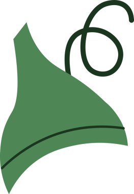 Çizgi film tarzında kıvırcık kuyruklu balkabağı şeklinde bir şapka. Başlık, sarmal bir kök aksanıyla su kabağına benziyor. Çizgi film vektör illüstrasyonu.