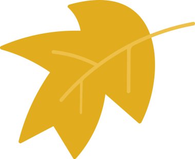 Keskin kenarları ve merkezi damarı düz bir şekilde olan soyut bir yaprak. Yaprak şekli düzgün bir yüzeyi ve en az detayla açısal. Çizgi film vektör illüstrasyonu.