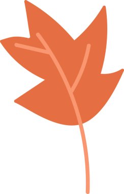 Keskin kenarları ve pürüzsüz çizgileri olan stilize bir yaprak. Yaprak basit ve cesur bir tasvirle tasvir edilir. Çizgi film vektör illüstrasyonu.