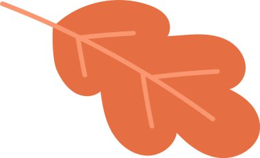 Düzgün kıvrımları ve basit çizgileri olan soyut bir meşe yaprağı. Yaprak silueti minimalist bir yaklaşımla biçimlendirilmiş. Çizgi film vektör illüstrasyonu.