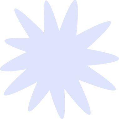 Temiz vektör tarzında pürüzsüz kenarları olan dikenli bir yıldız patlaması şekli. Tasarım merkezi bir noktadan yayılan sivri ışınlar içeriyor. Çizgi film vektör illüstrasyonu.