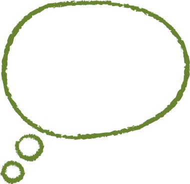 İğrenç bir dokusu ve pürüzlü kenarları olan bir konuşma balonu. Düşünce bulutunun düzensiz bir ana hatları ve kabataslak bir görünüşü var. Çizgi film vektör illüstrasyonu.