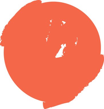 Kalın fırça darbeleriyle oluşturulmuş geniş, dokulu bir daire. Dairesel şekil dinamik ve pürüzlü, sanatsal bir his veriyor. Çizgi film vektör illüstrasyonu.