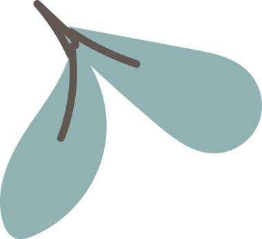 İki uzun kanatlı akçaağaç tohumu düz ve temiz bir şekilde. Tohum basit çizgiler ve pürüzsüz şekillerle tasvir edilir. Çizgi film vektör illüstrasyonu.