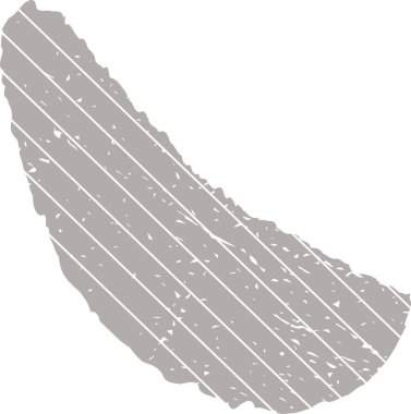 Çizgi film tarzında yatay çizgileri ve pürüzlü kenarları olan yırtık bir kağıt parçası. İllüstrasyonda paralel çizgiler ve pürüzlü kenarlardan oluşan yırtık bir sayfa parçası tasvir ediliyor. Çizgi film vektör illüstrasyonu.