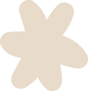 Düz bir şekilde yuvarlak taç yaprakları olan basit, soyut bir çiçek. Tasarımda düz kıvrımlı minimalist bir çiçek biçimi yer alıyor. Çizgi film vektör illüstrasyonu.