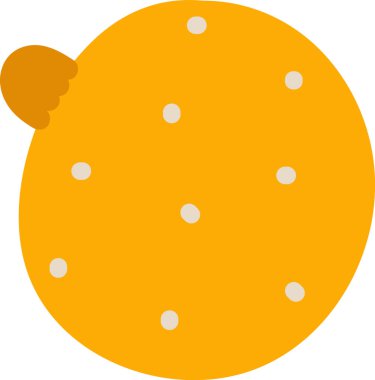 Düz, basit bir tarzda küçük çikolata parçalı yuvarlak bir kurabiye. Bisküvinin kenarında tek bir ısırık izi var. Çizgi film vektör illüstrasyonu.