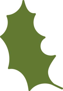 Temiz vektör tarzında keskin kenarları olan tek bir dikenli yaprak. Yaprak şekli kalın ve sivri uçlu. Çizgi film vektör illüstrasyonu.