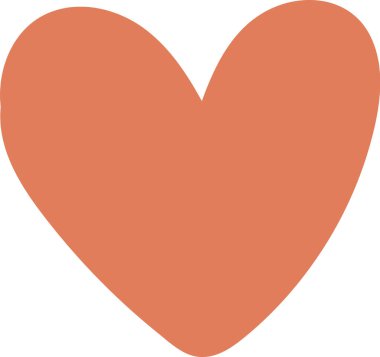 Düz kenarlı, geniş bir kalp şekli. Resimde cesur, simetrik bir kalp şekli var. Çizgi film vektör illüstrasyonu.