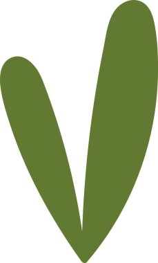 Düzgün kıvrımlı, soyut bir yaprak şekli. Tasarım, temiz bir hatla stilize edilmiş bir bitki formu sunuyor. Çizgi film vektör illüstrasyonu.