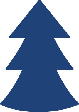 Düz dizaynlı keskin üçgen şekilli stilize bir çam ağacı. Ağaç, kalın, temiz çizgiler ve basit bir formda tasvir edilir. Çizgi film vektör illüstrasyonu.