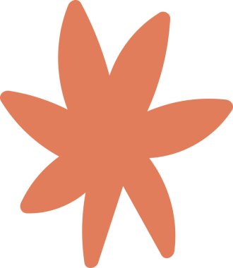 Pürüzsüz kenarları ve modern sanat tarzıyla soyut bir yıldız silueti. Yuvarlak noktalar ve çağdaş bir görünüme sahip stilize bir yıldız şekli. Çizgi film vektör illüstrasyonu.