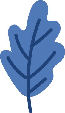 Cesur hatları ve pürüzsüz kıvrımları olan soyut bir meşe yaprağı. Stilize edilmiş yaprak, sadeleştirilmiş damarlar ve akışkan bir şekil içerir. Çizgi film vektör illüstrasyonu.