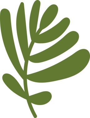 Kalın, yuvarlak şekilli ve temiz şekilli soyut bir yaprak. Çizimde botanik bir biçim oluşturan düz çizgiler yer alıyor. Çizgi film vektör illüstrasyonu.