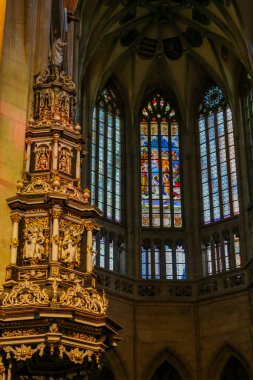 Kutna Hora 'daki St. Barbaras Katedrali' nin içindeki mozaiğin görüntüsü. Avrupa 'nın kaleleri ve katedralleri turu. Yüksek kalite fotoğraf