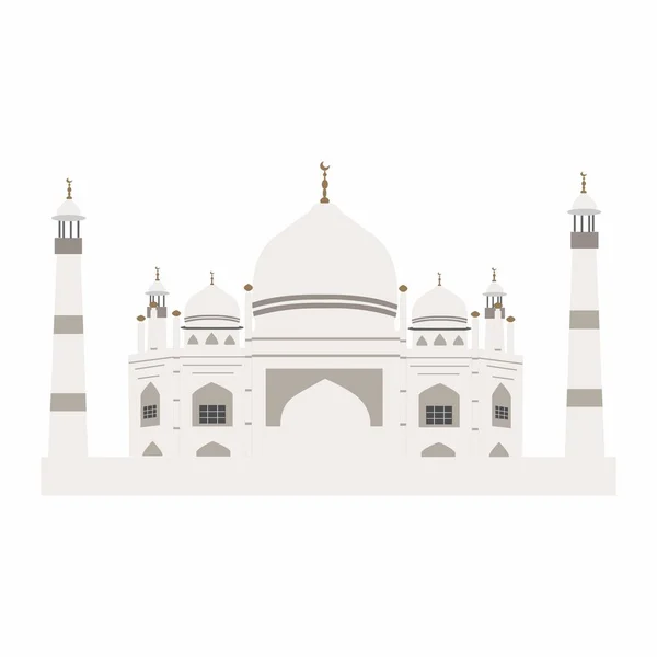 说明Fatima Zahra清真寺 白色清真寺 清真寺平面设计的矢量 — 图库矢量图片