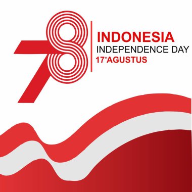 78. mutlu Endonezya Bağımsızlık Günü tebrik kartı. Endonezya 'dan çeviri: Dirgahayu the Endonezya