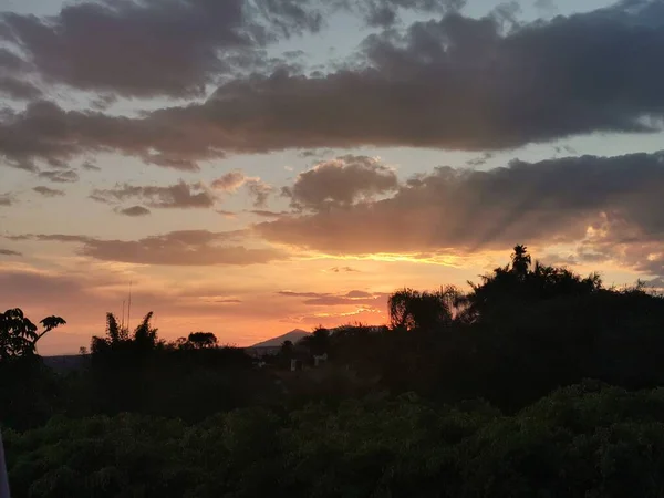 Zachód Słońca Centrum Meksyku — Zdjęcie stockowe