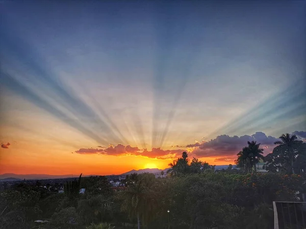 Solnedgång Mexico Central — Stockfoto