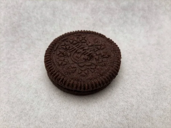 Chocolate Cookies Vanila Cream Filling — Stock Photo, Image