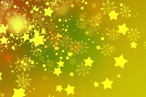 クリスマス休暇 メリークリスマス 星が輝き 雪のフレーククリスマスボールは星がぼやけて雪のフレークをぼかす — ストック写真