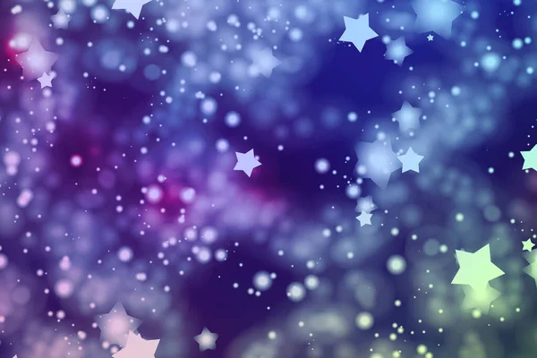 クリスマス休暇 メリークリスマス 星が輝き 雪のフレーククリスマスボールは星がぼやけて雪のフレークをぼかす ロイヤリティフリーのストック画像