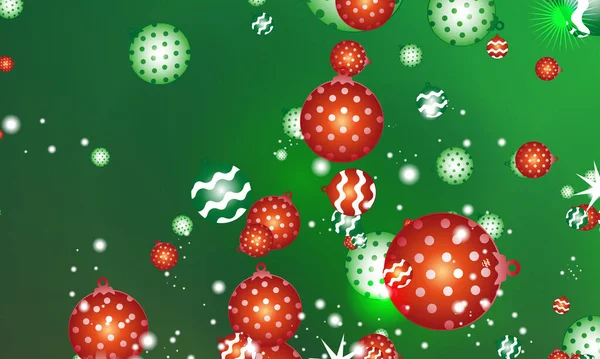 Kerstvakantie Vrolijk Kerstfeest Ster Schijnt Sneeuwvlokken Kerstballen Vervagen Sterren Vervagen — Stockfoto