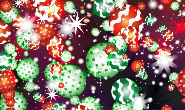 Vánoční Svátky Veselé Vánoce Hvězda Svítí Sněhové Vločky Vánoční Koule — Stock fotografie