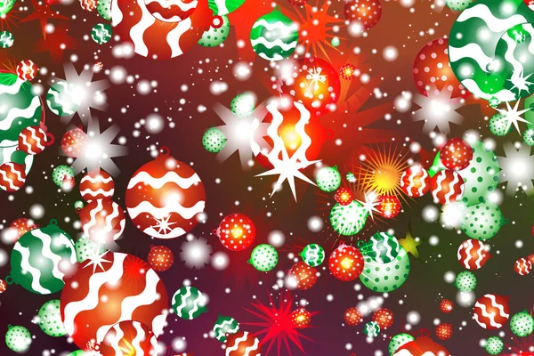 Vánoční Svátky Veselé Vánoce Hvězda Svítí Sněhové Vločky Vánoční Koule — Stock fotografie