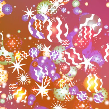 Noel tatili, mutlu noeller, yıldızlar parlar, kar taneleri Noel baloları bulanık kar taneleri