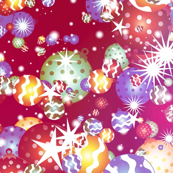 Karácsonyi Ünnepek Boldog Karácsonyt Csillag Ragyog Hópelyhek Karácsonyi Golyók Elmosódott — Stock Fotó