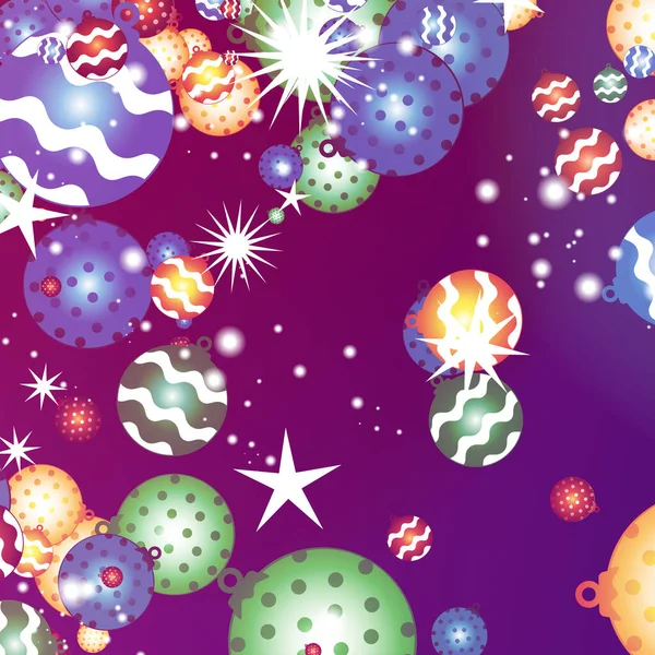 Weihnachtsfeiertage Frohe Weihnachten Sterne Leuchten Schneeflocken Weihnachtskugeln Verschwimmen Sterne Verschwimmen — Stockfoto