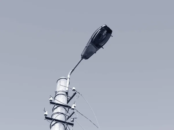 Stará Pouliční Lampa Šedém Pozadí — Stock fotografie