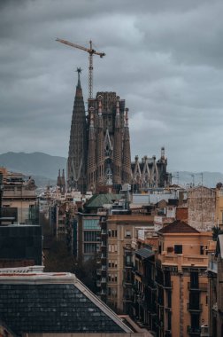 Barselona, İspanya-dolaylarında Ocak 2019: Şehrin binaları ve mimarisi, devletin başkenti,