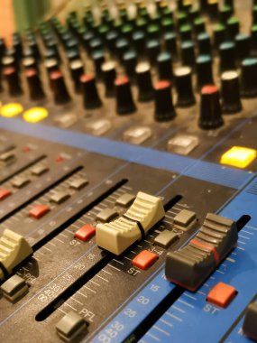 Close up of sound system controller