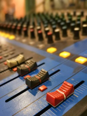 Close up of sound system controller