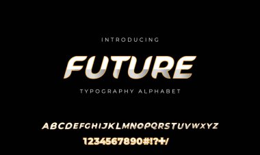 Yaratıcı İş Projeleri için Minimalist Fütürist Alfabe Yazıtipleri. Illustrator için Basit ve Sportif Tipografi Yazı Tipi Dosyası