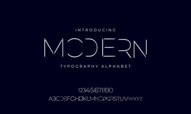 Soyut modern şehir alfabesi yazı tipleri. Teknoloji, moda, dijital, geleceğin yaratıcı logo yazı tipi tipografisi. Vektör illüstrasyonu