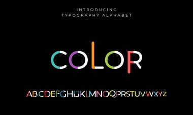 Minimalist Teknoloji Typography, Urban Sports Fashion ve Futuristik Numaralar ile soyut Dijital Alfabe Yazı Tipi. Vektör İllüstrasyonu