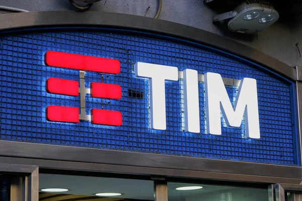Tim Logo Shop Naples Telecommunications Company Telecom Italia Listed Italian — Stock Fotó