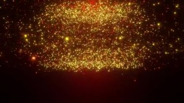 Parti veya başka bir şov için altın ve kırmızı parçacık üfleme arkaplanı