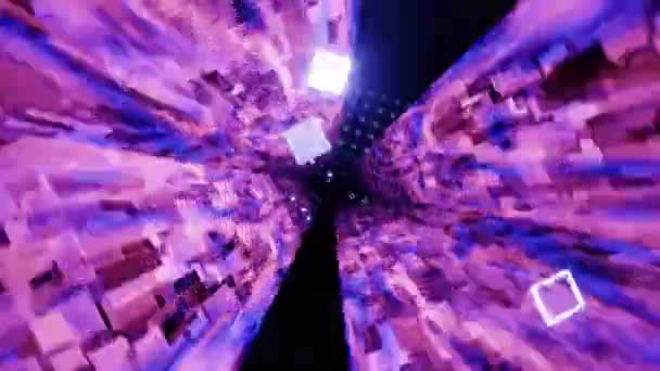 Sci Paars Geroteerde Tunnel Lus Animatie Achtergrond — Stockvideo
